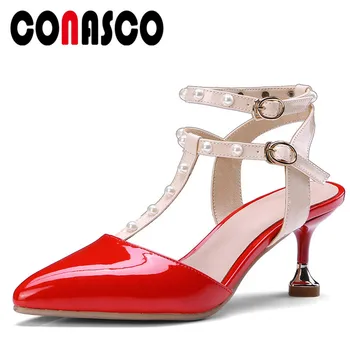 CONASCO New Women Ankle Strap Sandals Party Wedding Shoes Spring Summer Shoes Woman Thin Heels Quality Brand Rivets Pumps
CONASCO New Women Ankle Strap Sandals Party Wedding Shoes Spring Summer Shoes Woman Thin Heels Quality Brand Rivets Pumps