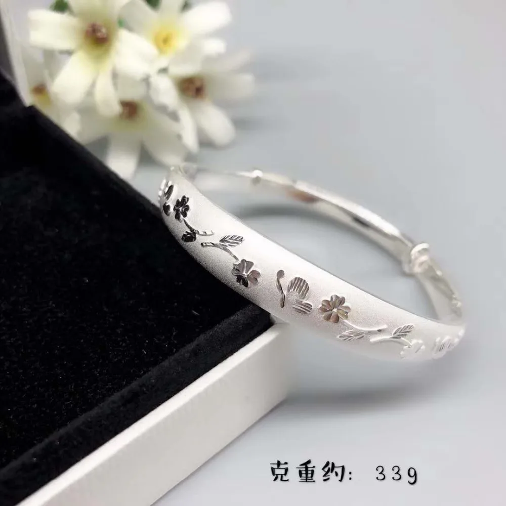 JOOCHEER Sterling S999 silver Bangles 999 Bangle Written rose flower cute romantic printing love trendy active bracelet
JOOCHEER Sterling S999 silver Bangles 999 Bangle Written rose flower cute romantic printing love trendy active bracelet
