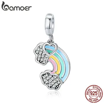 BAMOER 925 Sterling Silver Rainbow Colorful Enamel Heart Pendant fit Original Bracelets DIY Jewelry Making Accessories SCC905
BAMOER 925 Sterling Silver Rainbow Colorful Enamel Heart Pendant fit Original Bracelets DIY Jewelry Making Accessories SCC905