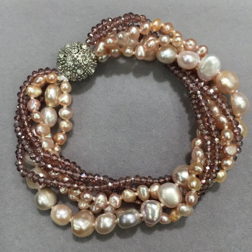 purple color natural fresh water pearl and crystal bracelet multi layers magnet lock fashion women jewelry free shipping
purple color natural fresh water pearl and crystal bracelet multi layers magnet lock fashion women jewelry free shipping