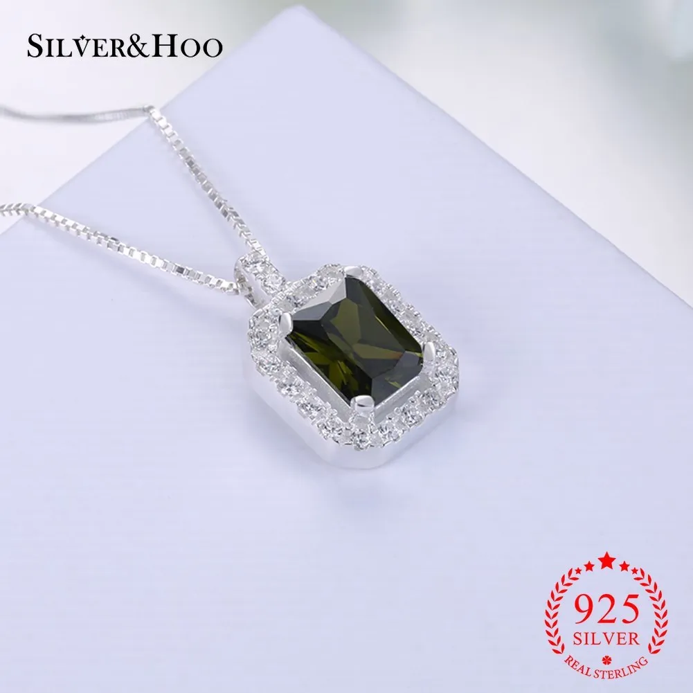 SILVERHOO Authentic S925 Real Sterling Silver More Color Square Crystal Pendant Necklace Simple Fashion for Women Party Charm
SILVERHOO Authentic S925 Real Sterling Silver More Color Square Crystal Pendant Necklace Simple Fashion for Women Party Charm