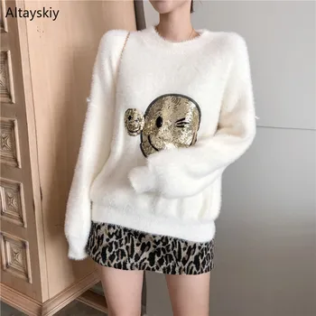 Pullovers Women Warm Trendy Loose Korean Style Printed Simple Ladies O-Neck High Quality Womens All-match Pullover Kawaii Chic
Pullovers Women Warm Trendy Loose Korean Style Printed Simple Ladies O-Neck High Quality Womens All-match Pullover Kawaii Chic
