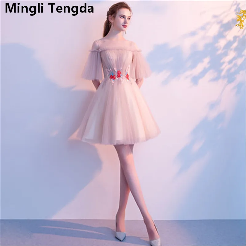 Mingli Tengda Pink O Neck Bridesmaid Dresses Appliques Short Eleangt Dress Women for Wedding Party 2018 vestido de dama de honra
Mingli Tengda Pink O Neck Bridesmaid Dresses Appliques Short Eleangt Dress Women for Wedding Party 2018 vestido de dama de honra