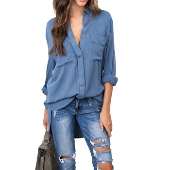 New Loose Women Pocket Long Sleeve Loose Irregular Blouse Casual Shirt Summer Tops Shirt
New Loose Women Pocket Long Sleeve Loose Irregular Blouse Casual Shirt Summer Tops Shirt