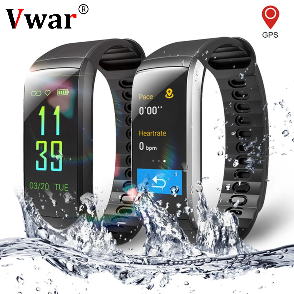 

Vwar V Smart Band IP68 Waterproof Fitness Bracelet GPS SmartBand Heart Rate Monitor Watch Pedometer Activity Tracker