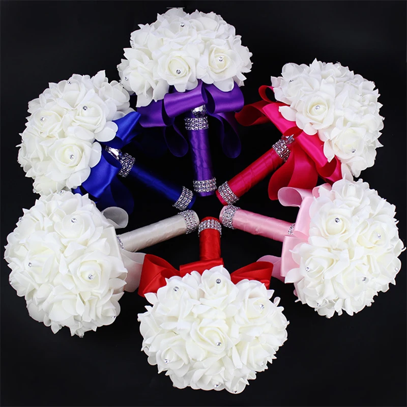 2019 Beautiful White Ivory Bridal Bridesmaid Flower Wedding Bouquet Artificial Flower Rose Bouquet Crystal Bridal Bouquets
2019 Beautiful White Ivory Bridal Bridesmaid Flower Wedding Bouquet Artificial Flower Rose Bouquet Crystal Bridal Bouquets