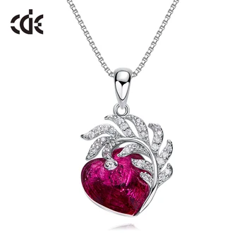 CDE Fuchsia Heart Pendant Necklace with Crystal from Swarovski Feather Necklace for Women Fashion Party Jewelry Free Shipping
CDE Fuchsia Heart Pendant Necklace with Crystal from Swarovski Feather Necklace for Women Fashion Party Jewelry Free Shipping