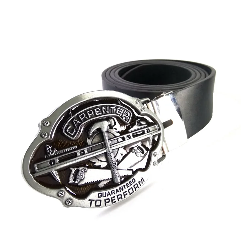 Fashion Black Pu Leather Cowboy belt men with"carpenter guaranteed to perform" metal belt buckle designer belts men high quality
Fashion Black Pu Leather Cowboy belt men with"carpenter guaranteed to perform" metal belt buckle designer belts men high quality
