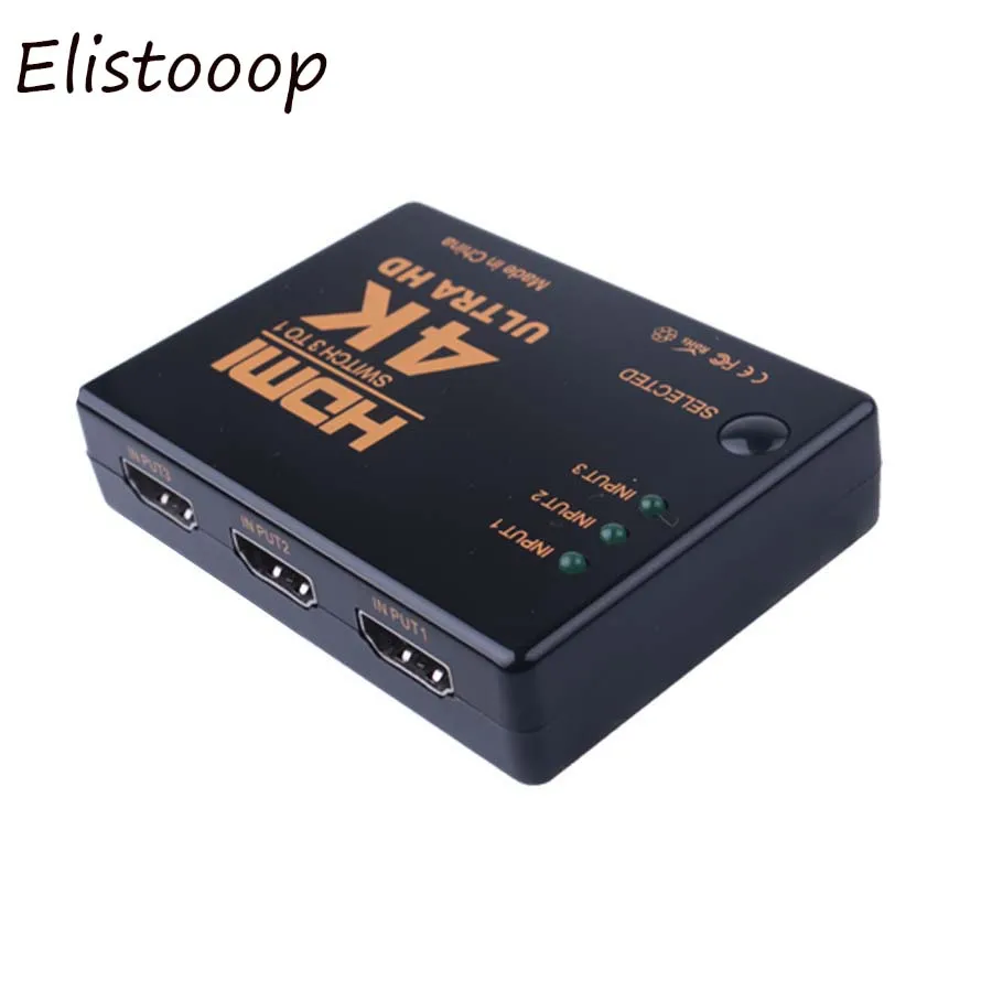 Elistooop HDMI Switcher Splitter 1080P 4K 3 input 1 output Port HDMI Hub Box for DVD HDTV Xbox PS3 PS4
Elistooop HDMI Switcher Splitter 1080P 4K 3 input 1 output Port HDMI Hub Box for DVD HDTV Xbox PS3 PS4