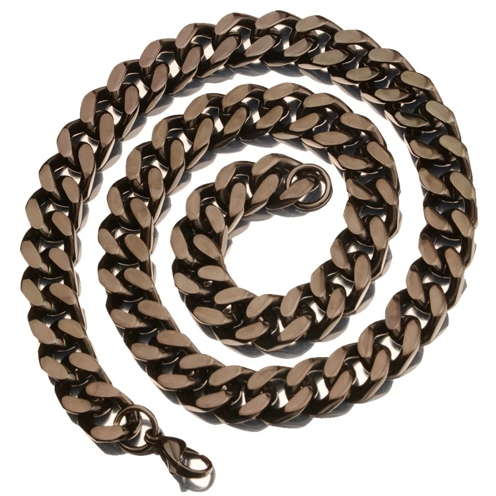 Top Sale Stainless Steel Black Color New Fashion Cuban Curb Chain Men's Boy's Daily Jewelry Necklace Or Bracelet 15mm 7-40inch
Top Sale Stainless Steel Black Color New Fashion Cuban Curb Chain Men's Boy's Daily Jewelry Necklace Or Bracelet 15mm 7-40inch