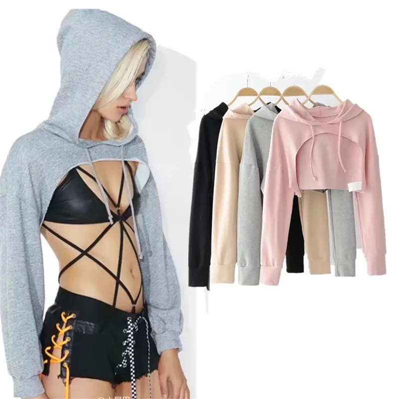 2018 Nouvelle Fuite Poitrine Ultra Courte Veste Femme Sauvage Automne Nombril Cape Pull Womens Hoodies Pullover Pink Clothes
2018 Nouvelle Fuite Poitrine Ultra Courte Veste Femme Sauvage Automne Nombril Cape Pull Womens Hoodies Pullover Pink Clothes