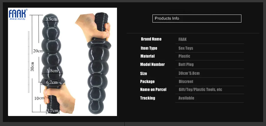 Anal Sex Toys Sexuales Anal Plugs Butt Plugs Huge Anal Dildo 30cm Long Butt Plug Beads with Handles Adult Toys 2