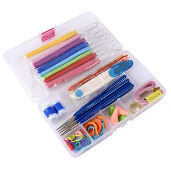 16Pcs/Set Home Crafts Edge Jointing Needle Arts Crochet Hook Set Knitting Knit Craft Weave Yarn Plastic Sewing Tools Accessories