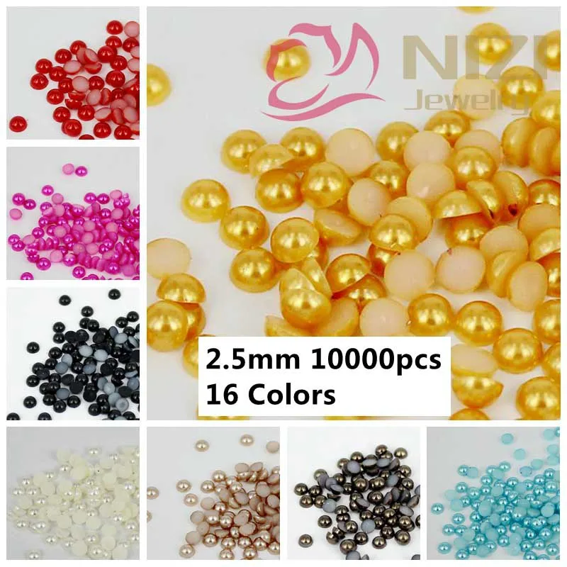 Plain Color Half Round Flatback Pearls 10000pcs 2.5mm Imitation ABS Pearl Beads DIY Nail Phone shoes Design Decoration #14-#29
Plain Color Half Round Flatback Pearls 10000pcs 2.5mm Imitation ABS Pearl Beads DIY Nail Phone shoes Design Decoration #14-#29