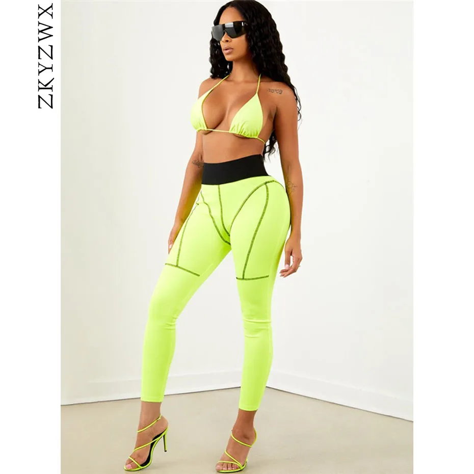 ZKYZWX Neon Green Black Stretchy Fitness Workout Leggings Women Streetwear Bodycon High Waist Trousers Spandex Sweat Pants
ZKYZWX Neon Green Black Stretchy Fitness Workout Leggings Women Streetwear Bodycon High Waist Trousers Spandex Sweat Pants