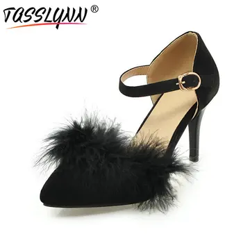TASSLYNN 2019 Women Pumps Faux Fur Pointed Toe Shoes Flock Shallow Thin High Heels Sexy Buckle Strap Sexy Pumps Size 34-43
TASSLYNN 2019 Women Pumps Faux Fur Pointed Toe Shoes Flock Shallow Thin High Heels Sexy Buckle Strap Sexy Pumps Size 34-43