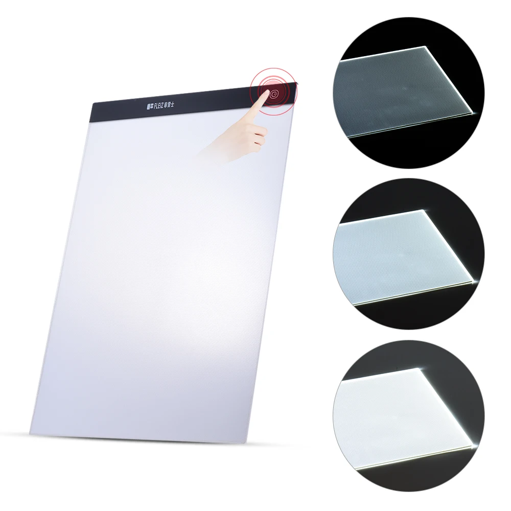 A4 Ultra-thin Portable LED Light Box Drawing Tracer Table Painting Pad Copy Board Panel with Stepless Dimmable Brightness Memory
A4 Ultra-thin Portable LED Light Box Drawing Tracer Table Painting Pad Copy Board Panel with Stepless Dimmable Brightness Memory