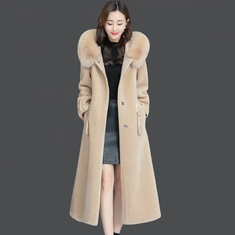 M-4XL New Women's Sheared Sheep Coat Winter 2019 Fashion Fox Fur Collar Hooded Jacket Thicken Slim Length Tops Outerwear Female
M-4XL New Women's Sheared Sheep Coat Winter 2019 Fashion Fox Fur Collar Hooded Jacket Thicken Slim Length Tops Outerwear Female
