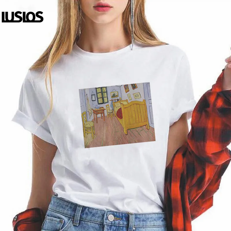 LUSLOS Van Gogh Bedroom T Shirt Summer Women Short Sleeve White O-neck Tshirt Casual Homme Streetwear Vintage T-shrits
LUSLOS Van Gogh Bedroom T Shirt Summer Women Short Sleeve White O-neck Tshirt Casual Homme Streetwear Vintage T-shrits