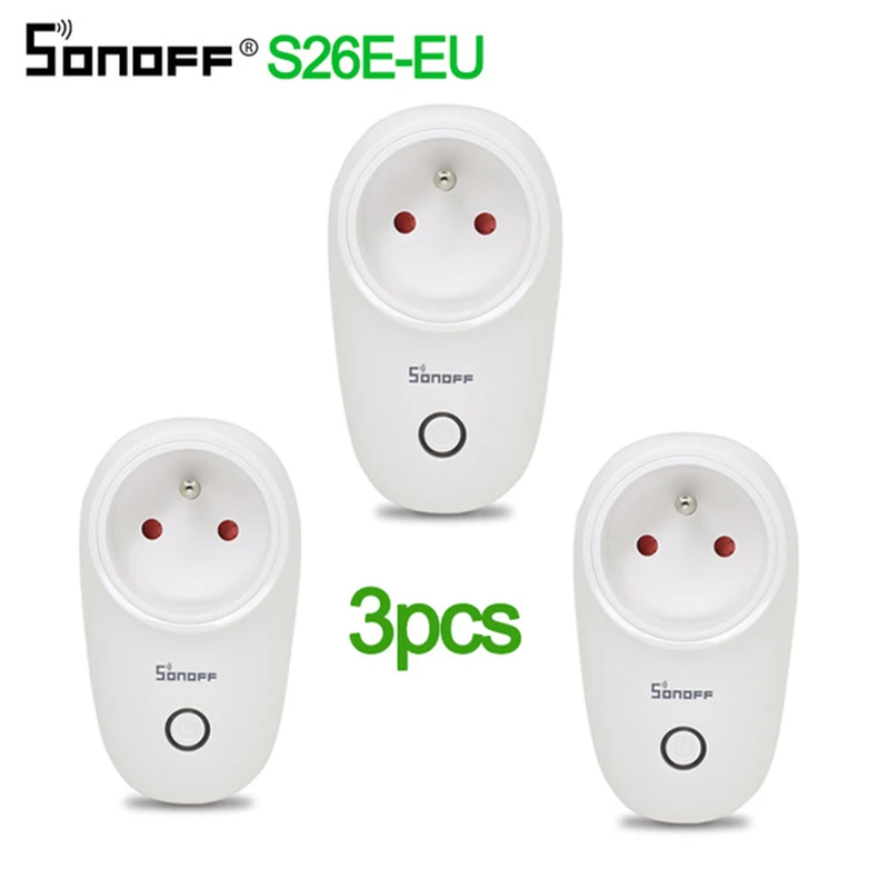 SONOFF S26 EU Basic WIFI Smart Plug Power Socket Light Switch Outlet Timer 220V Wireless Remote Control Alexa Google Home
SONOFF S26 EU Basic WIFI Smart Plug Power Socket Light Switch Outlet Timer 220V Wireless Remote Control Alexa Google Home