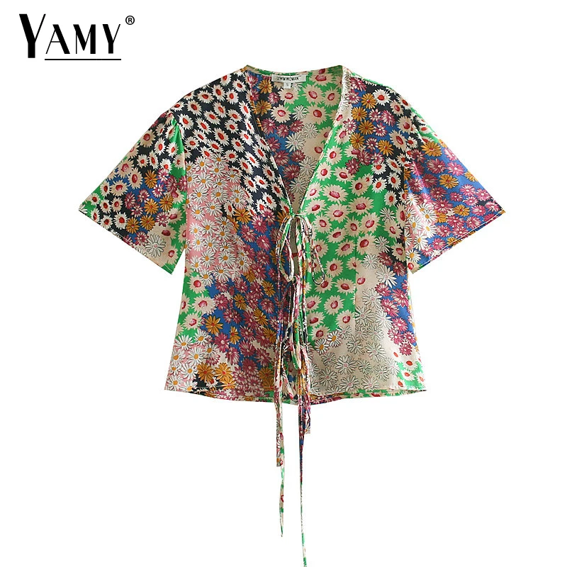 Summer vintage womens tops and blouses short sleeve sunflower floral blouse women shirts tie front top casual ladies tops
Summer vintage womens tops and blouses short sleeve sunflower floral blouse women shirts tie front top casual ladies tops