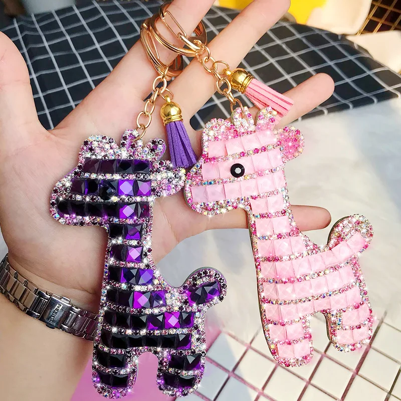 Luxury Cute Inlay Crystal Rhinestone Giraffe Key Chain HandBag Purse for Women Charm Pendant Keychains Car Key Rings Holder Gift
Luxury Cute Inlay Crystal Rhinestone Giraffe Key Chain HandBag Purse for Women Charm Pendant Keychains Car Key Rings Holder Gift