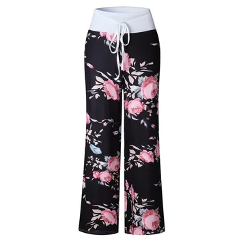 Wontive 2019 Black Printed Wide Leg Pants Women Summer Streetwear High Waist Pants Elastic Casual Drawstring Long Trousers
Wontive 2019 Black Printed Wide Leg Pants Women Summer Streetwear High Waist Pants Elastic Casual Drawstring Long Trousers