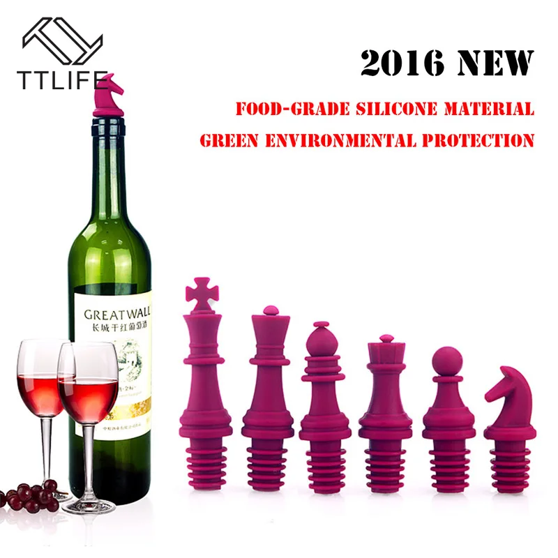 TTLIFE 6pcs/Set Food-grade Silicone Wine Stopper Preservation International Chess-Shape Champagne Stoppers Kitchen Gadgets
TTLIFE 6pcs/Set Food-grade Silicone Wine Stopper Preservation International Chess-Shape Champagne Stoppers Kitchen Gadgets