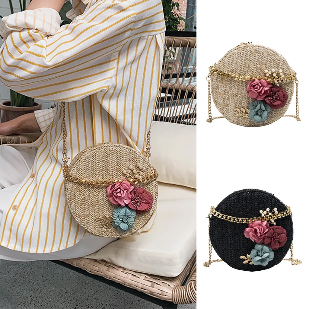 Fashion Women Retro Weave Flower Bag Circular Chain Crossbody Bag Shoulder Bags High Quality Casual High Capacity Shopping Bag
Fashion Women Retro Weave Flower Bag Circular Chain Crossbody Bag Shoulder Bags High Quality Casual High Capacity Shopping Bag