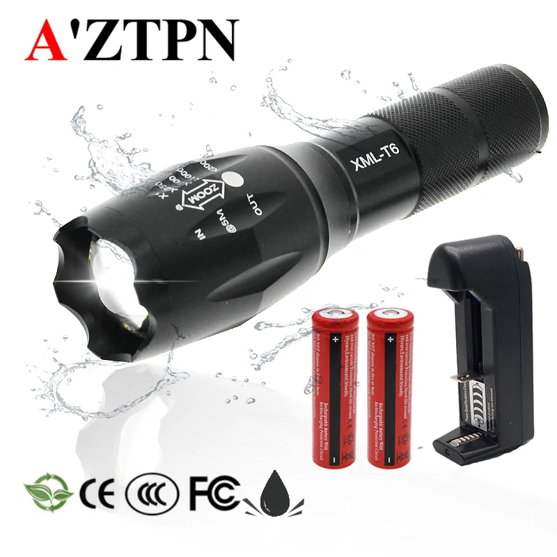 LED Rechargeable Flashlight XMLT6 linterna torch 4000 lumens Outdoor Camping Powerful Led Flashlight with 18650 Battery charger
LED Rechargeable Flashlight XMLT6 linterna torch 4000 lumens Outdoor Camping Powerful Led Flashlight with 18650 Battery charger