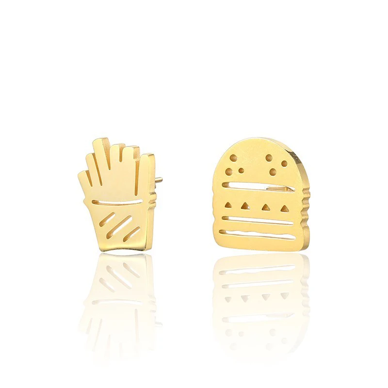 Cheeseburger French Fries Studs Earrings Stainless Steel Gold Burger Earrings Fast Food Ear Jewelry Foodie Gift Teenager
Cheeseburger French Fries Studs Earrings Stainless Steel Gold Burger Earrings Fast Food Ear Jewelry Foodie Gift Teenager