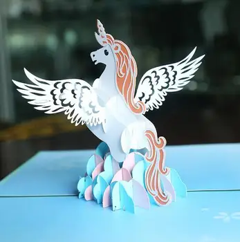 10pcs Birthday card 3D stereo handmade paper carving Pegasus stereo greeting card children card
10pcs Birthday card 3D stereo handmade paper carving Pegasus stereo greeting card children card