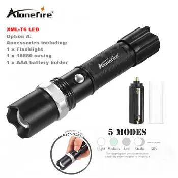 AloneFire TK107 Tactical Baseball Bat Zoom LED CREE XML T6 Flashlight Self defense Torch 5 Mode Use 18650 Rechargeable Battery
AloneFire TK107 Tactical Baseball Bat Zoom LED CREE XML T6 Flashlight Self defense Torch 5 Mode Use 18650 Rechargeable Battery
