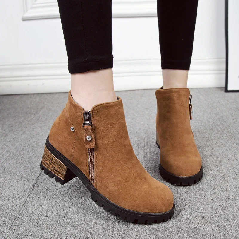 2018 Autumn Women Ankle Boots Female Flock Fur Warm Winter Shoes Woman Block High Heels Platform Boots Black Brown Botas Mujer
2018 Autumn Women Ankle Boots Female Flock Fur Warm Winter Shoes Woman Block High Heels Platform Boots Black Brown Botas Mujer