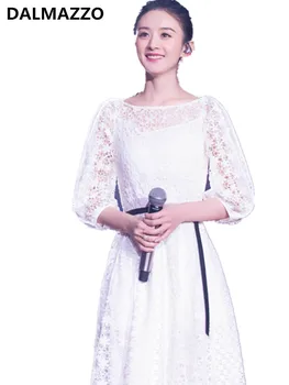 Women's White Lace Half Sleeve Belt Dresses Runway 2019 Designer Autumn High Quality Party Long Dress Vestidos XL
Women's White Lace Half Sleeve Belt Dresses Runway 2019 Designer Autumn High Quality Party Long Dress Vestidos XL