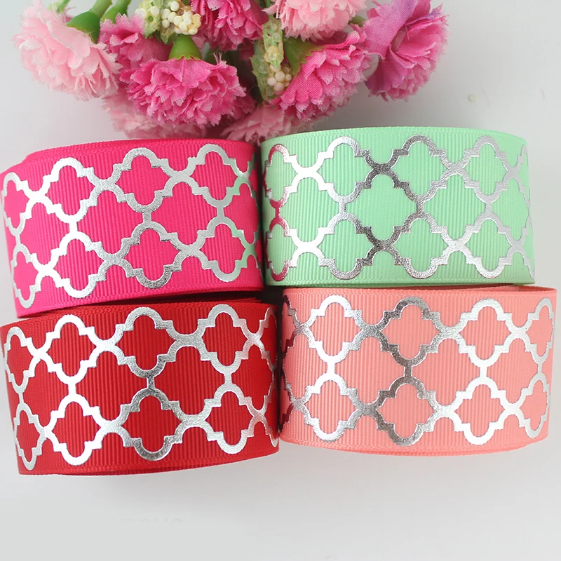 1-1/2" 38mm silver foil printed grosgrain ribbon quatre foil moroccan pattern hot sale printed ribbon
1-1/2" 38mm silver foil printed grosgrain ribbon quatre foil moroccan pattern hot sale printed ribbon