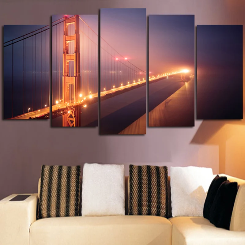 2016 W all Painting Home Decor Bridge Landscape Building Night Canvas Pictures Abstract Paints Print 5planes Without Framed
2016 W all Painting Home Decor Bridge Landscape Building Night Canvas Pictures Abstract Paints Print 5planes Without Framed