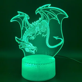 Novelty Lights Dragon Office Home Decoration Light Child Gift Kids Bedroom Dinosaur Pterosaurs 3D Illusion Led Night Light Lamp 
Novelty Lights Dragon Office Home Decoration Light Child Gift Kids Bedroom Dinosaur Pterosaurs 3D Illusion Led Night Light Lamp