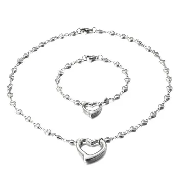 316L Stainless Steel Heart Choker Necklace Bracelet Jewelry Sets Bijoux Femme Wedding Jewelry Sweetheart Romantic Gifts
316L Stainless Steel Heart Choker Necklace Bracelet Jewelry Sets Bijoux Femme Wedding Jewelry Sweetheart Romantic Gifts