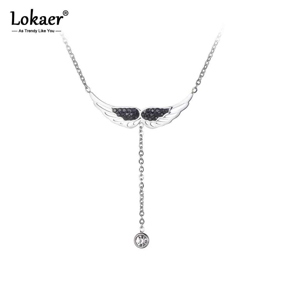 Lokaer Trendy Cubic Zirconia Angel Wings Chokers Necklaces Stainless Steel Rhinestone Pendant Jewelry For Women Girls N19024
Lokaer Trendy Cubic Zirconia Angel Wings Chokers Necklaces Stainless Steel Rhinestone Pendant Jewelry For Women Girls N19024