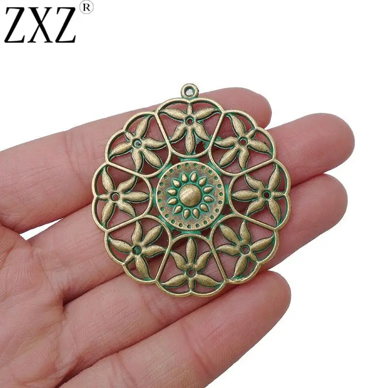 ZXZ 5pcs Large Verdigris Patina Green Flower Round Charms Pendants for Necklace Jewelry Making Findings 47x44mm
ZXZ 5pcs Large Verdigris Patina Green Flower Round Charms Pendants for Necklace Jewelry Making Findings 47x44mm