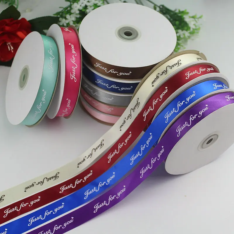 100yard Prined "Just for u" logo Satin Full Reel Single Sided Faced Fabric Ribbon For cake gift satin ribbon packing Craft
100yard Prined "Just for u" logo Satin Full Reel Single Sided Faced Fabric Ribbon For cake gift satin ribbon packing Craft