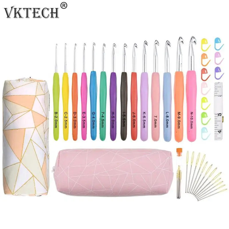 14pcs Soft Handle Sewing Needles Crochet Hooks Stitching Knitting Craft Sweater Knitting Needls Set DIY Clothes Scarf with Bag
14pcs Soft Handle Sewing Needles Crochet Hooks Stitching Knitting Craft Sweater Knitting Needls Set DIY Clothes Scarf with Bag