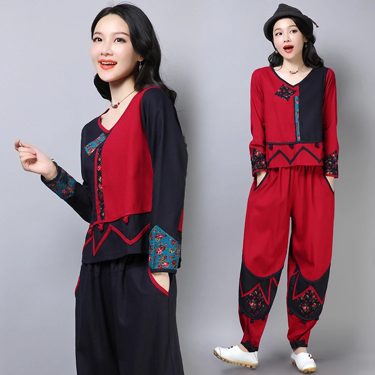 summer National style new Chinese style women's sets women's denim Pants suits embroidery Tops+ loose Pants bloomers two-piece
summer National style new Chinese style women's sets women's denim Pants suits embroidery Tops+ loose Pants bloomers two-piece