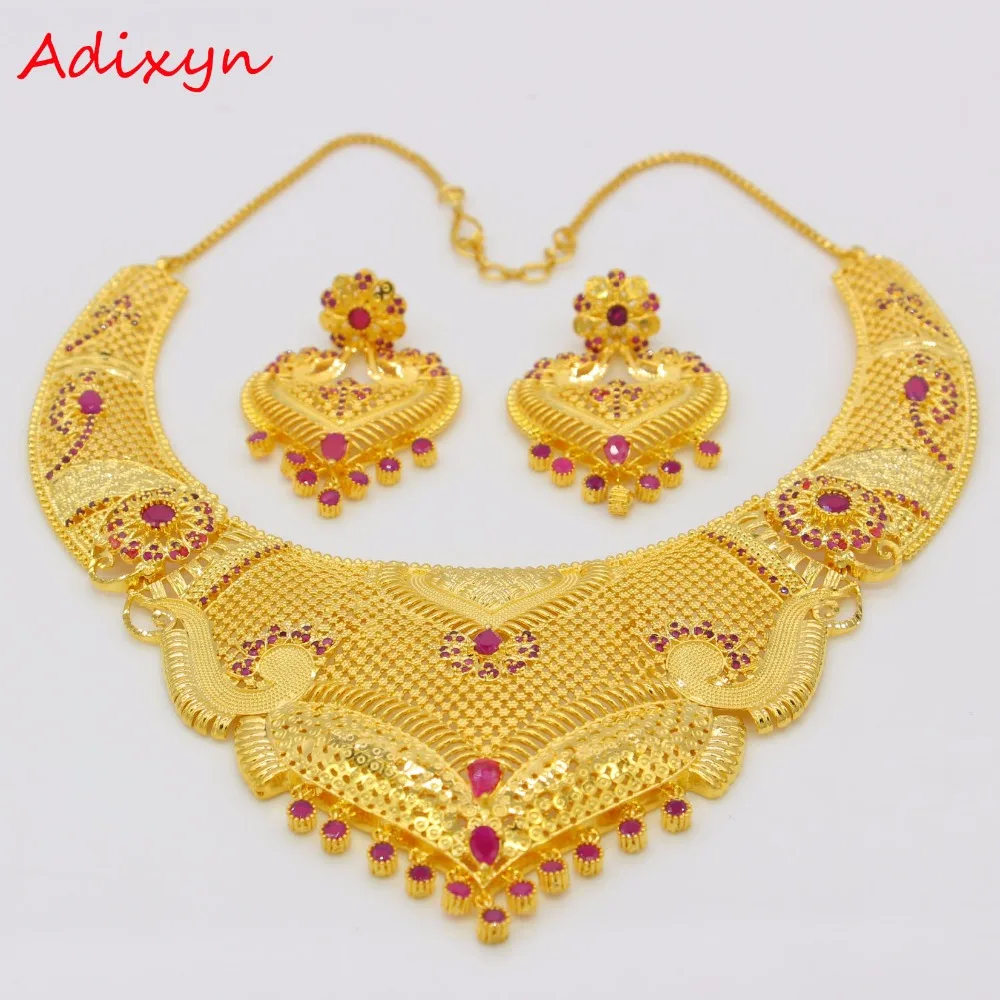 Adixyn Red Corundum Necklace/Earrings Jewelry Set Gold Color Cubic Zirconia African Women Anniversary Gifts
Adixyn Red Corundum Necklace/Earrings Jewelry Set Gold Color Cubic Zirconia African Women Anniversary Gifts