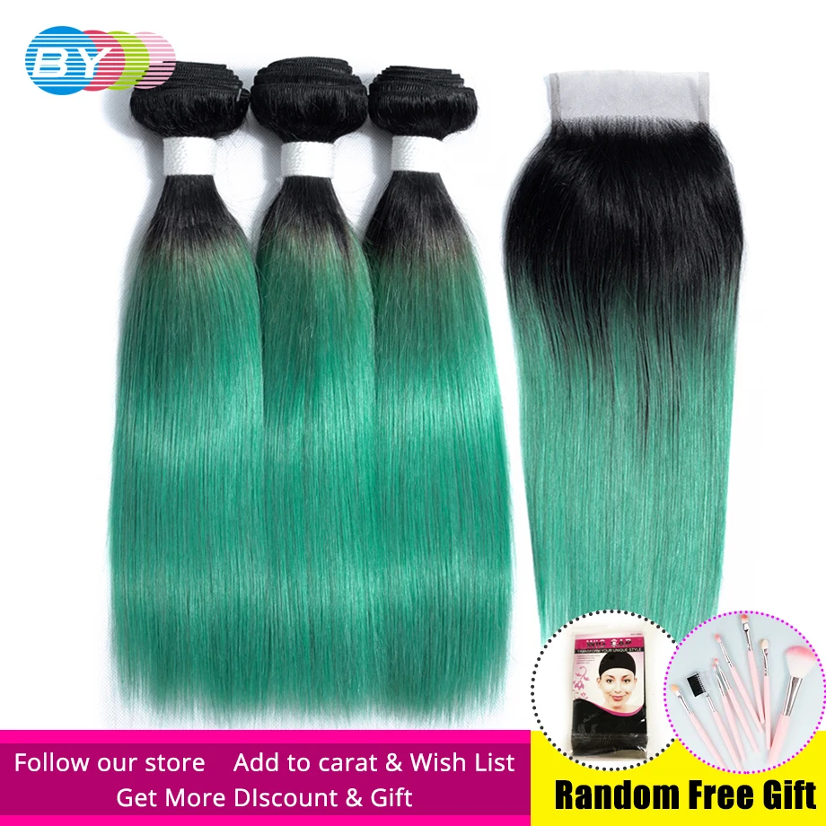 BY Pre Colored Bundles With Closure Straight Hair 3 Bundles With Closure Brazilian Human Hair Bundles Non-Remy OT Emerald
BY Pre Colored Bundles With Closure Straight Hair 3 Bundles With Closure Brazilian Human Hair Bundles Non-Remy OT Emerald