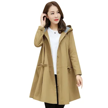 Spring Autumn Trench Coat Women Casual Single Breasted Coats 2019 New Casual Hooded Meidum Long Overcoat Female Windbreaker
Spring Autumn Trench Coat Women Casual Single Breasted Coats 2019 New Casual Hooded Meidum Long Overcoat Female Windbreaker