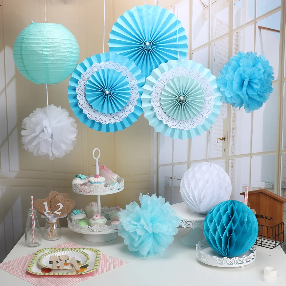 9Pcs Tissue Paper Pom Poms/Set Tissue Paper Honeycombs/Paper Fans/paper lantern Birthday Wedding Party Hanging Decoration Kit 
9Pcs Tissue Paper Pom Poms/Set Tissue Paper Honeycombs/Paper Fans/paper lantern Birthday Wedding Party Hanging Decoration Kit