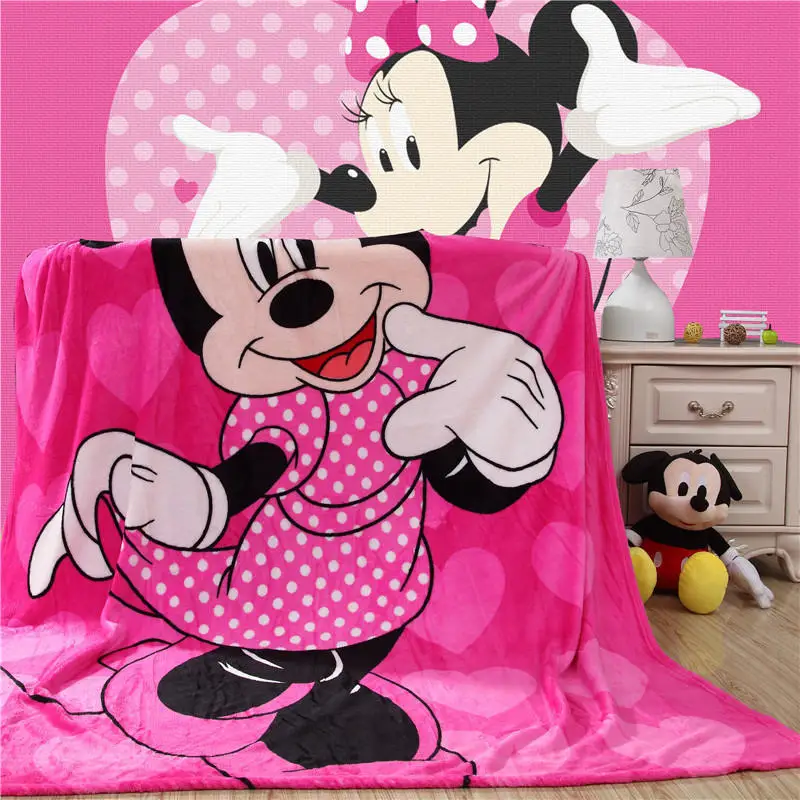 Disney Thin quilt Mickey Minnie Blanket Soft Flannel Cartoon for Children on Bed Sofa Couch children woolen blanket