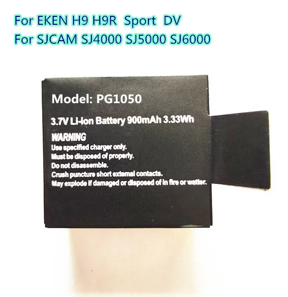 3.7V PG1050 Battery For EKEN Action Camera H9 H9 H3 H3R H8PRO H8R H8 pro SJ4000 SJCAM SJ5000 M10 SJ5000X Recharge battery
3.7V PG1050 Battery For EKEN Action Camera H9 H9 H3 H3R H8PRO H8R H8 pro SJ4000 SJCAM SJ5000 M10 SJ5000X Recharge battery